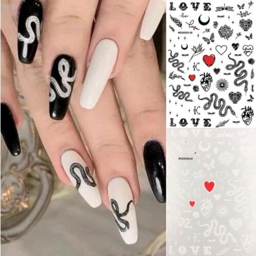 1Pc Snakes Nail Art Decals - Sticker Transfers Wrap Snake Nail Stickers/ Ultra -hin Pro Totem 3D Nail Art Sticker EB147-EB154