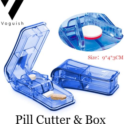 1pcs Mini Quality Pill Cutter Medicine Box Pill Cutting Splitter Drugs Tablet Cutter Divider Storage Case Pill Box Pill Cases