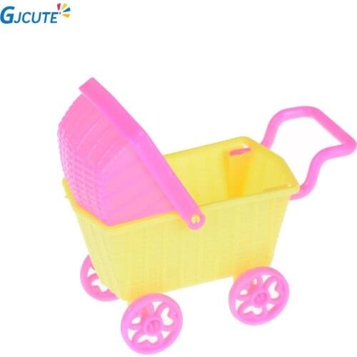 1PC New Kids Toy Dollhouse Mini Trolley Shopping Cart Pretend Toy Children For Fun Baby Girl Groceries Toys
