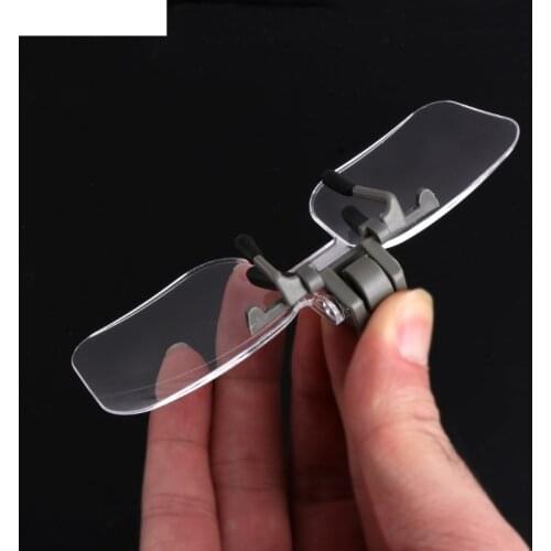 2X Glasses Style Magnifier Magnifying Glass with Clip For Reading