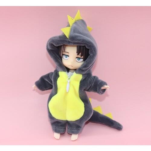 Cartoon Dinosaur Clothes for 1/12 Bjd Doll Accessories Doll Clothes Fit for Ob11/GSC Dress Up Toy Not Include Doll