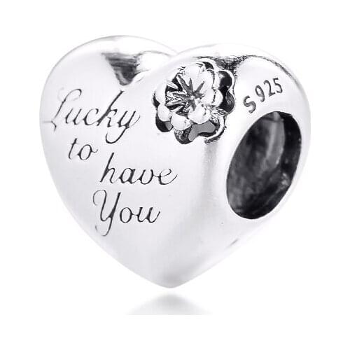 Heart & Clover Charm 2021 Mothers Day Beads For Jewelry Making Fits Original Charms Bracelets Fashion Woman DIY Beads