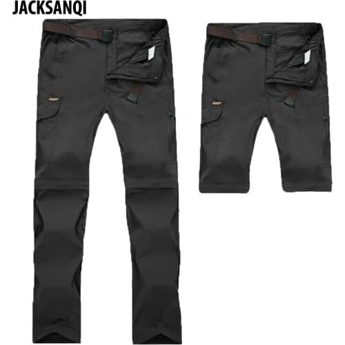 JACKSANQI Men Women 7XL Quick Dry Detachable Hiking Pants Outdoor Sport Summer Camping Fishing Shorts Breathable Trousers RA302