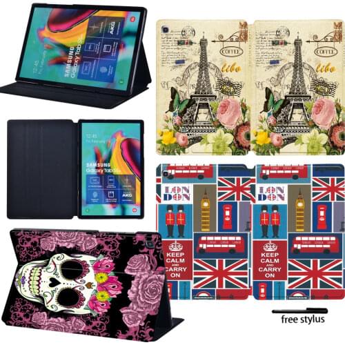 Cover Case for Samsung Galaxy Tab S6 Lite 10.4"/Tab S4 S5e S6 10.5"/Tab S7 11" Anti-fall Oldimage Leather Stand Tablet Case +pen