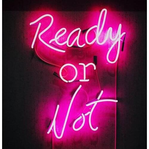 Decorative Light Ready Or Not Lamp CustomNeon Bulb Light Home Room Beer Bar Lamp Enseigne Lumineuse Decorate andmade glass TUBE