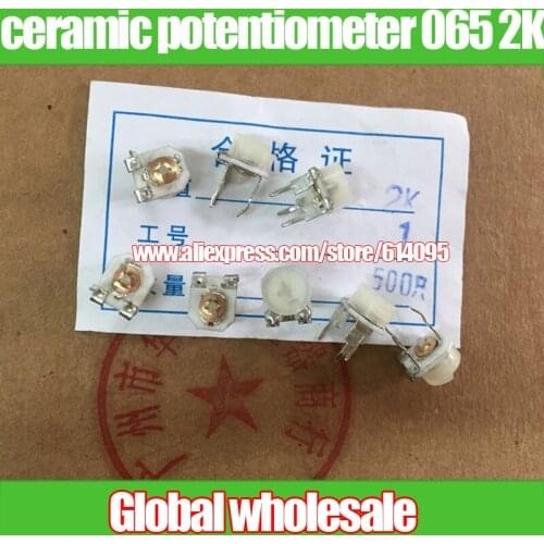 20pcs ceramic adjustable potentiometer 065 2K white