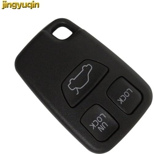 Jingyuqin 3 Buttons Remote Fob Car Key Shell for Volvo S70 V70 C70 S40 V40 XC90 XC70 New Replacement Uncut Blade Car Key Case