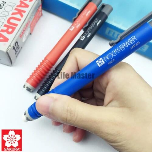 LifeMaster Japan Sakura Nocks Eraser Black/Blue/Red For Pencil Lead Rubber XNEA School & Office Supplies