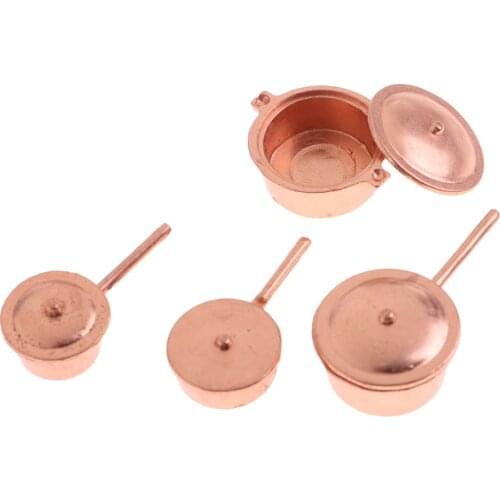 12th Dollhouse Miniature 8pcs Metal Pots Pans Set Kitchen Cookware Accessory