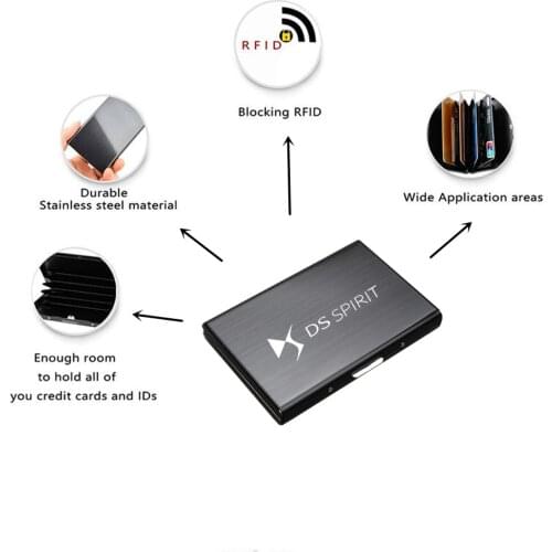 Fashion Aluminum Alloy RFID Antimagnetic Card Holder Credit Card Case For DS SPIRIT DS3 DS4 DS4S DS5 DS 5LS DS6 DS7