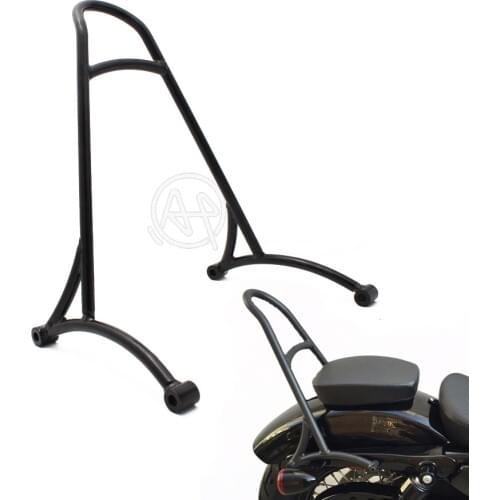 Motorcycle Black Steel Sissy Bar Backrest Bracket For Harley Sportster XL 883 1200 48 Iron 1985-Current Models