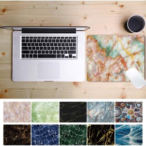 Mouse Pad Laptop Computer Table Mat Home Office PU Leather Waterproof Marble Pattern Non-slip Modern Keyboard Mouse