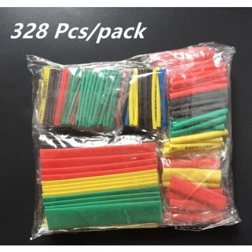 Assortment Wire Cable Sleeve Kit Heat Shrink Tube DIY Connector Repair Wiring Cable Sleeves 328PCS Insulation Heat Shrink Tube