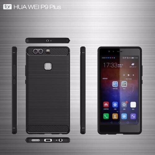 New Smartphone cases for Huawei P9 plus,100pcs/lot,Carbon Fiber rugged armor TPU protective cover for Huawei P9 plus case