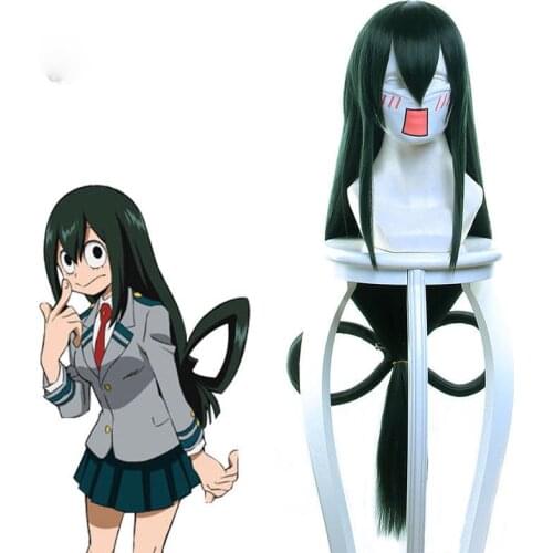 High Quality Boku no Hero Academia Tsuyu Asui Cosplay Wig My Hero Academia tsuyu wig Long Green Synthetic Hair Wigs + Wig Cap