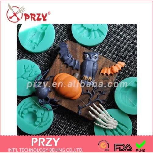PRZY Fondant Cake Mold Silicone Molds Silica Gel Modeling Halloween Moulds Silicone Rubber for Cake Decoration Eco-friendly