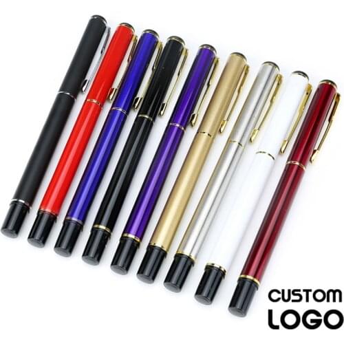 1pc New Business Mens Gifts Gel Pens Metal Signature Engraving Pens Personalised Pen Students Stationery Free Laser Custom Logo