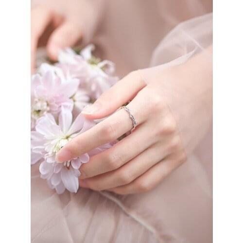 S925 sterling silver jewelry with adjustable opening ring thorn simple personality ring for women birthday gifts wholesale