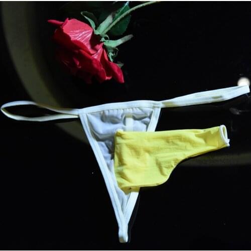 Sexy Panties Mesh Low Waisted Open Thong Cock Ring Micro String Gay Crotchless Panties Fetish Penis Sheath Sex Tools For Couples
