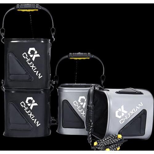 WALK FISH Foldable EVA Fishing Bag Thick Fishing Bucket Live Fish Box With Rope Camping Hiking Water Container Pan Basin Storage