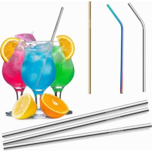 Straw Drinking Smoothie Coffee High Quality Brush Cleaner Cup Metal Straw Environmentally Friendly Reusable Stainless Steel