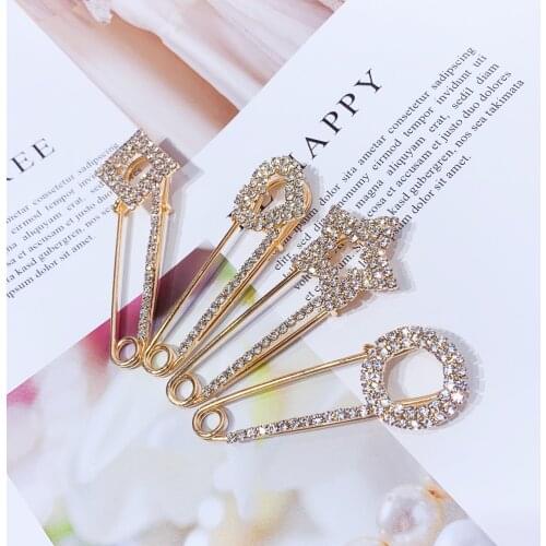 Elegant Fashion Crystal Dress Rhinestone Decoration Cute Buckle Pin Lapel Pin Collar Women Girl Pins For Clothing Ornament