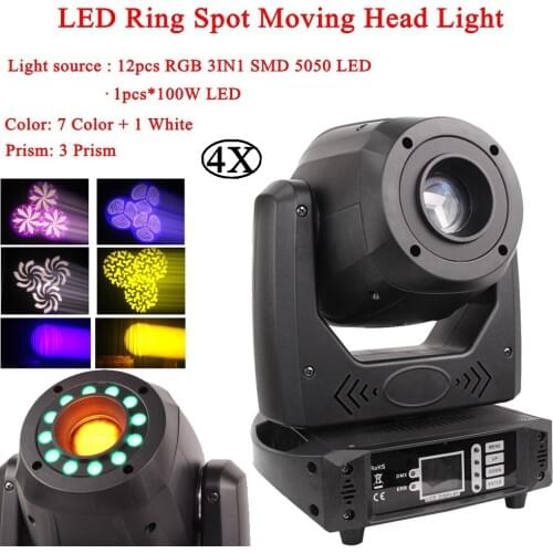 200W LED Spot Moving Head Light With LED Ring Stage Effect Lighting DMX512 Perfect Lights For DJ Party KTV Bar Disco Lamp