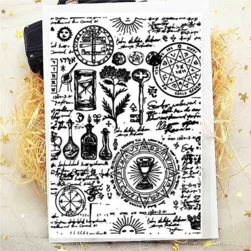 20Pcs 11*16CM Magic Ritual Text Transparent Clear Stamp Silicone Stamp/Seal DIY Scrapbooking/Photo Album Stamp Sheets Bulk Deals
