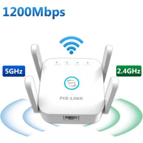 Wireless WiFi Repeater 5Ghz Wi Fi Booster 2.4G 5G Wi-Fi Amplifier 1200Mbps Access Point 5 Ghz Signal Network Long Range Extender