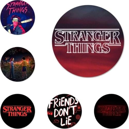 58mm Stranger Things Icons Pins Badge Decoration Brooches Metal Badges For Clothes Backpack Decoration