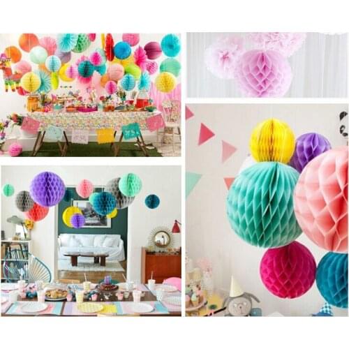 17colors 1pcs 10inch (25cm) Pompon Tissue Decorative Flowers Paper Lantern Honeycomb Balls For Kids Birthday Wedding Decoratio