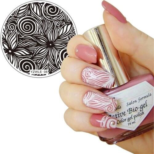 1 Pc Optional Nails Stamping Plate Lace Negative Space Leaves Flowers Nail Art Template Tools Accessories