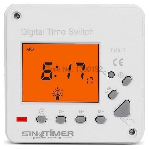 DHL 10pcs TM617 220V AC Electronic Digital 7 Day Weekly Programmable Timer Switch Time Relay Clock Controller with Blacklight
