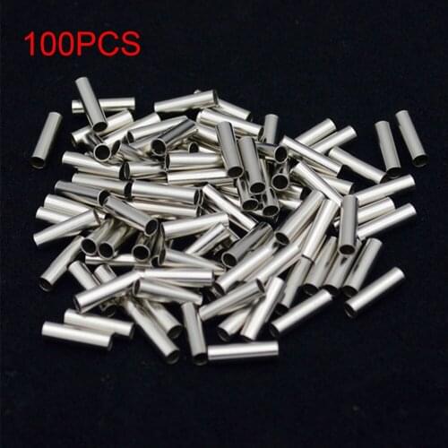 100Pcs/Lot 1.0mm-2.8mm Single Copper Fishing Wire Tube Aluminum Crimp Sleeve Copper Tube Sea Fishing Accessories Line Tube