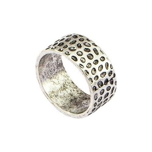 2021 Ins Trendy Antique Rhodium Hammered Metal Irregular Minimalism Knuckle Finger Rings Korean Fashion Women Party Jewelry