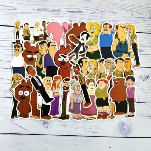 34Pcs/Lot Brickleberry Stickers For Car Laptop Bicycle Backpack Notebook Home Decal DIY Waterproof PVC Toy Sticker