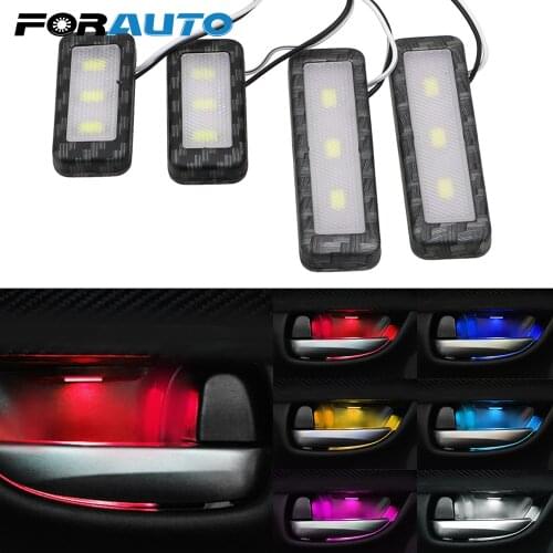 4Pcs/set LED Car Inner Bowl Light Armrest Interior Door Handle Lighting Universal Auto Atmosphere Lamp Decorative Lights