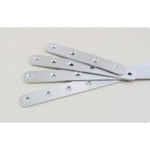 4pcs thickened stainless steel fixed straight plate connection code planar plank reinforcement steel sheet 180 degree Angle code