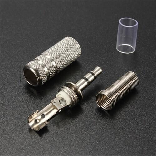 5Pcs 3.5mm 3 Pole Male Audio Jack Headphones Repair Plug Connector Soldering For Earphone