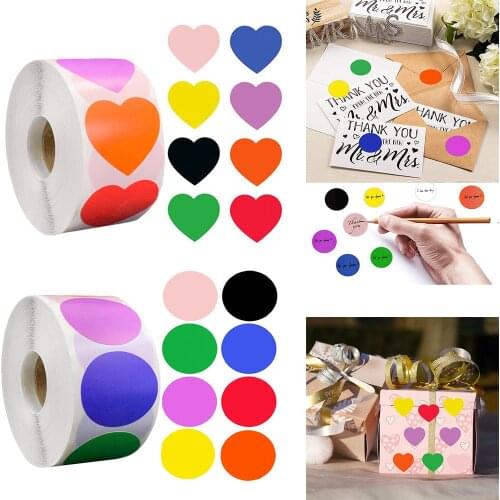 500 Pcs/Roll Diy Love Heart Shaped Label Sticker Scrapbooking Gift Packaging Seal Baking Sticker Birthday Party Wedding Supply