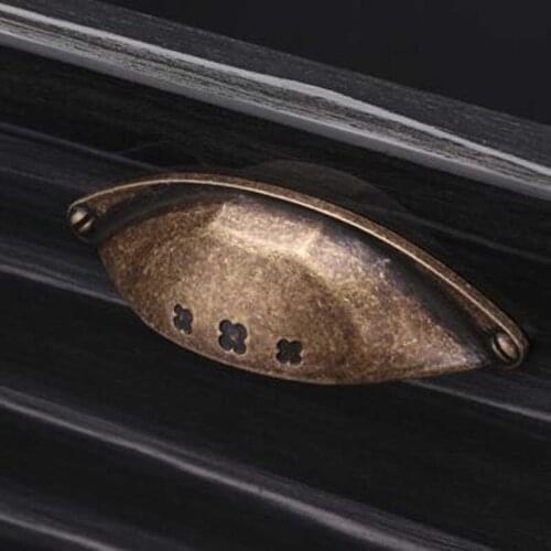 64mm Shell Dresser Drawer Handle Antique Brass Kitchen Cabinet Pull 2.5" Bronze Furniture Hardware handles Pulls