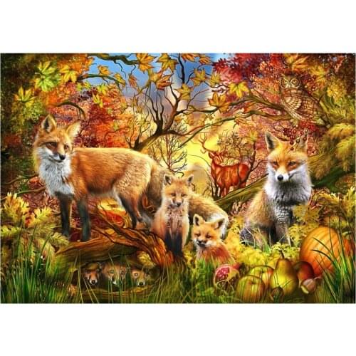 Dpsupr Diamond Painting 5D Full Square/Round Animal Fox Daimond Rhinestone Embroidery Painting Cross Stitch Mosaic Gift Hdf