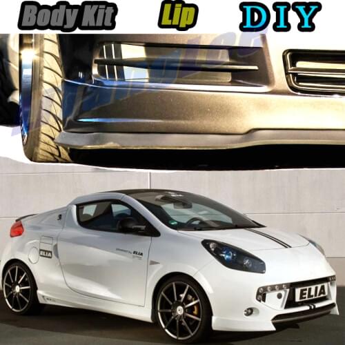 Car Bumper Lip Front Spoiler Skirt Deflector For Renault Wind 2010~2013 Tune Car Modified Body Kit VIP Hella Flush Lips