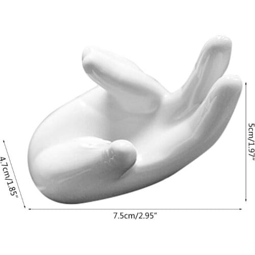 White 6/12 Hole Ocarina Collector Ceramic Hand Stand Base for Music Lovers U7EF