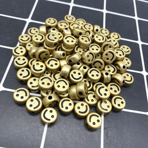 20pcs 10mm Smiley face Acrylic Clay Shape Spacer Beads For DIY Handmade Jewelry Craft Accessories#06