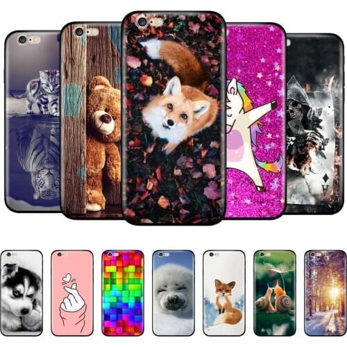 For iphone 5s 5 s se 2016 4.0" Case Silicon Soft Back Phone Cover On Apple iPhone 6s 6 s plus Protective Bumper black tpu case