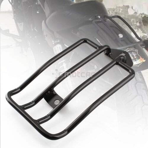 Black Steel Painted Motorcycle Stock Solo Seat Luggage Carrier Support Shelf Frame Rack Fit For Sportster XL Nightster 04-14