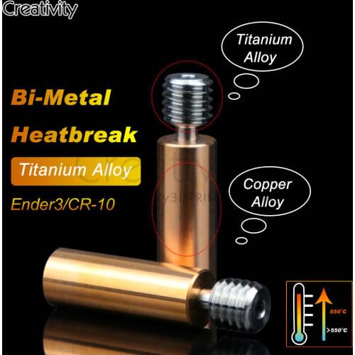 Ender3 CR10 Titanium alloy Bi-Metal Heatbreak For CR10 ENDER 3/5 CR-10S 1.75MM Filament Smooth Heat break