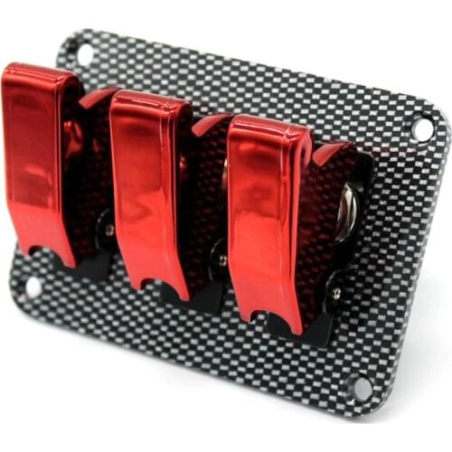 Dolity Racing Car Boat RV 12V 20A Ignition Engine 3 Gang Rocker Toggle Switch Panel