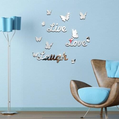 Europe English digital stickers Home Decoration Mirror Surface Mirror Wall Stickers Living Room diy Furniture Stickers